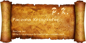 Paczona Krisztofer névjegykártya