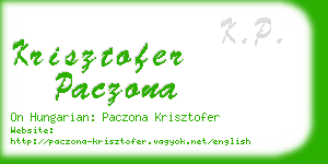 krisztofer paczona business card